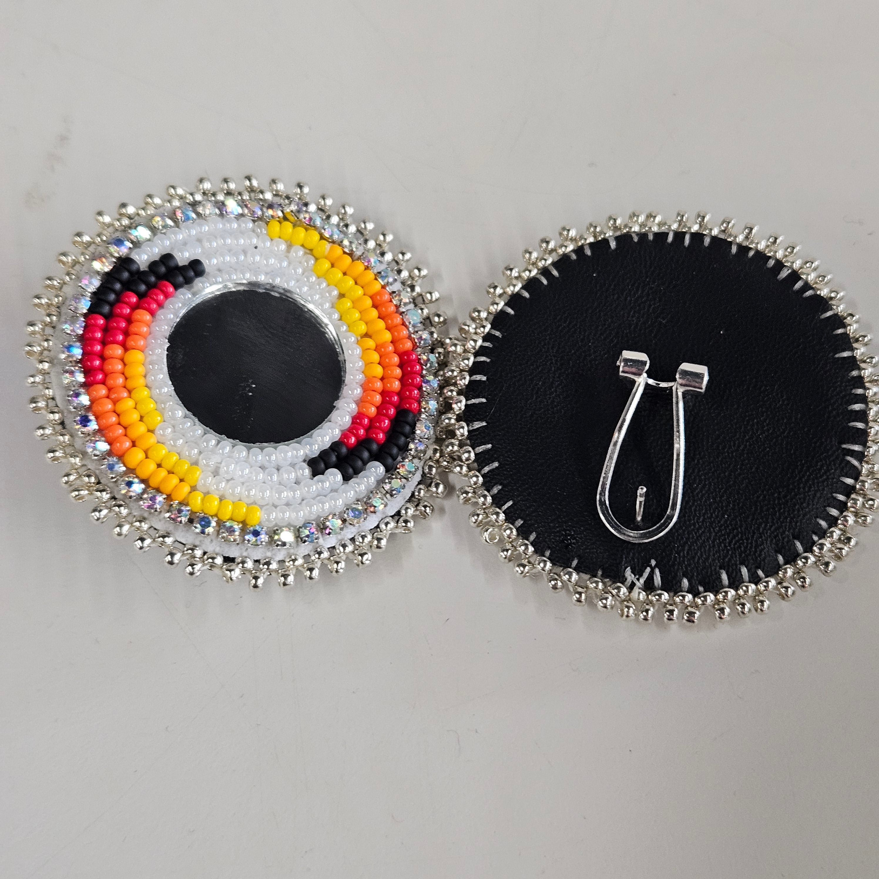 Meg Sheridan Large fire color set with mirror centre