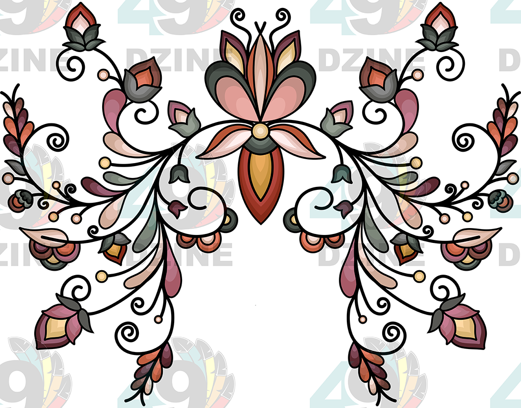 Floral Transfer - Burnt Sky Petals Various Sizes