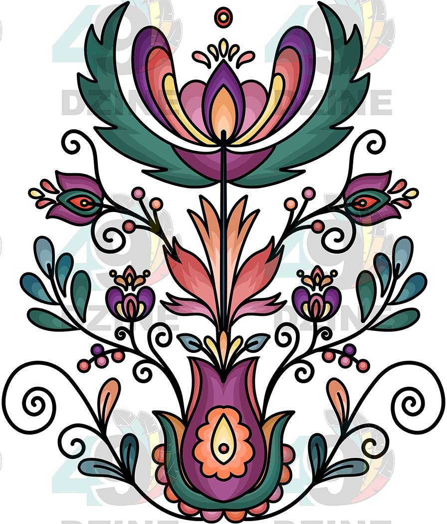 Floral Transfer - Cedar Wind Bloom Various Sizes