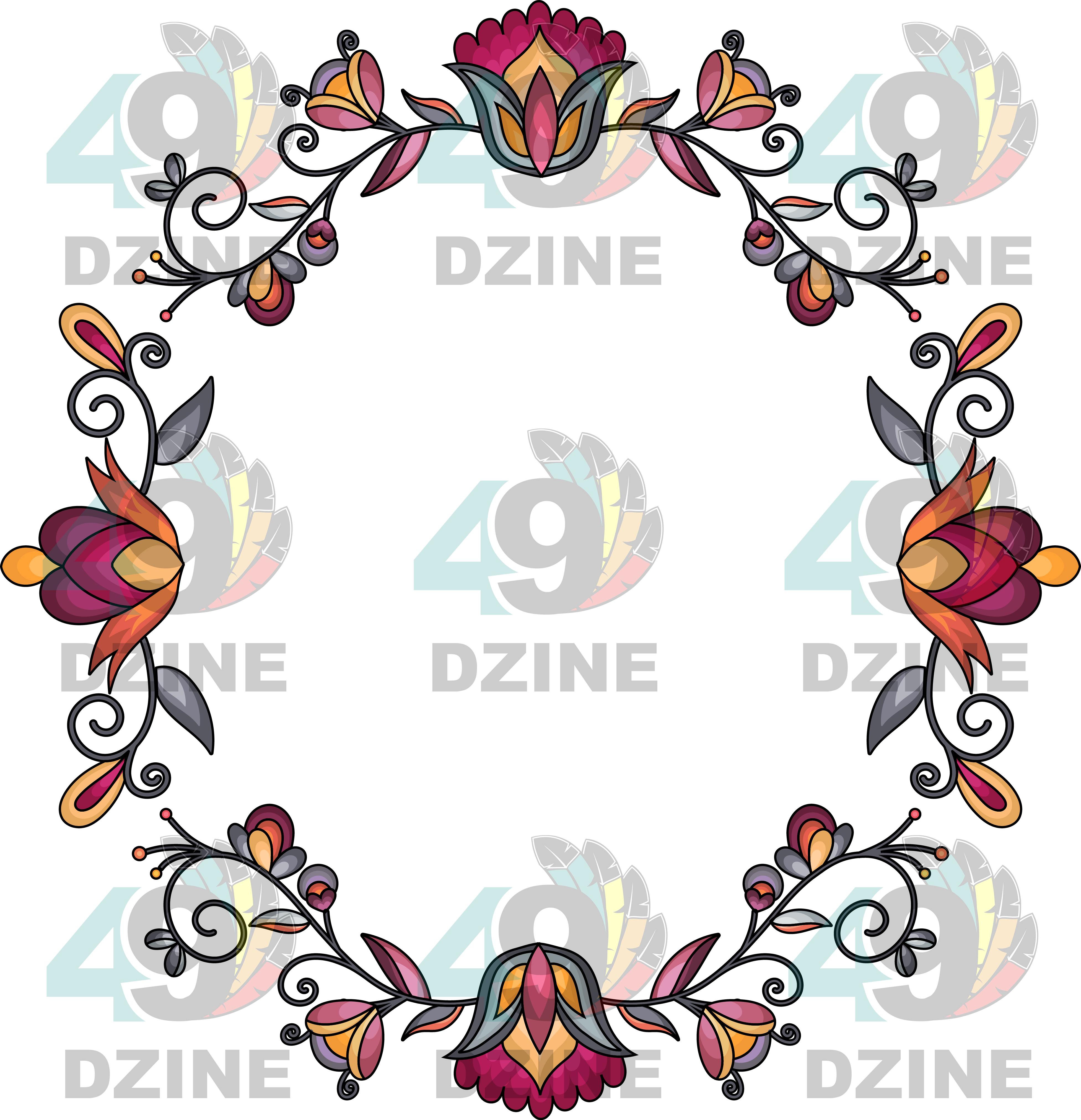 Crimson Drift Petals Hat Transfer