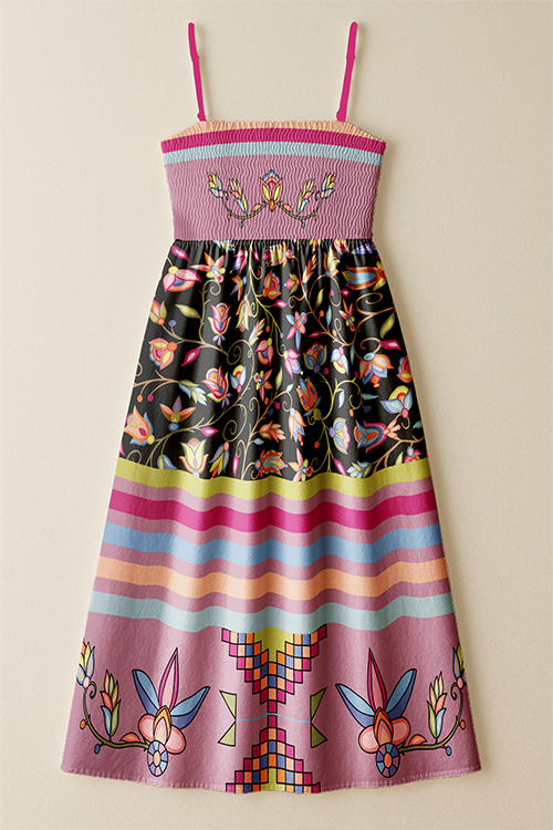 River of Petals Pink Smock Top Dress