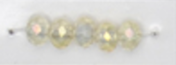 6mm Rondelle Glass Bead - Crystal Porcelain