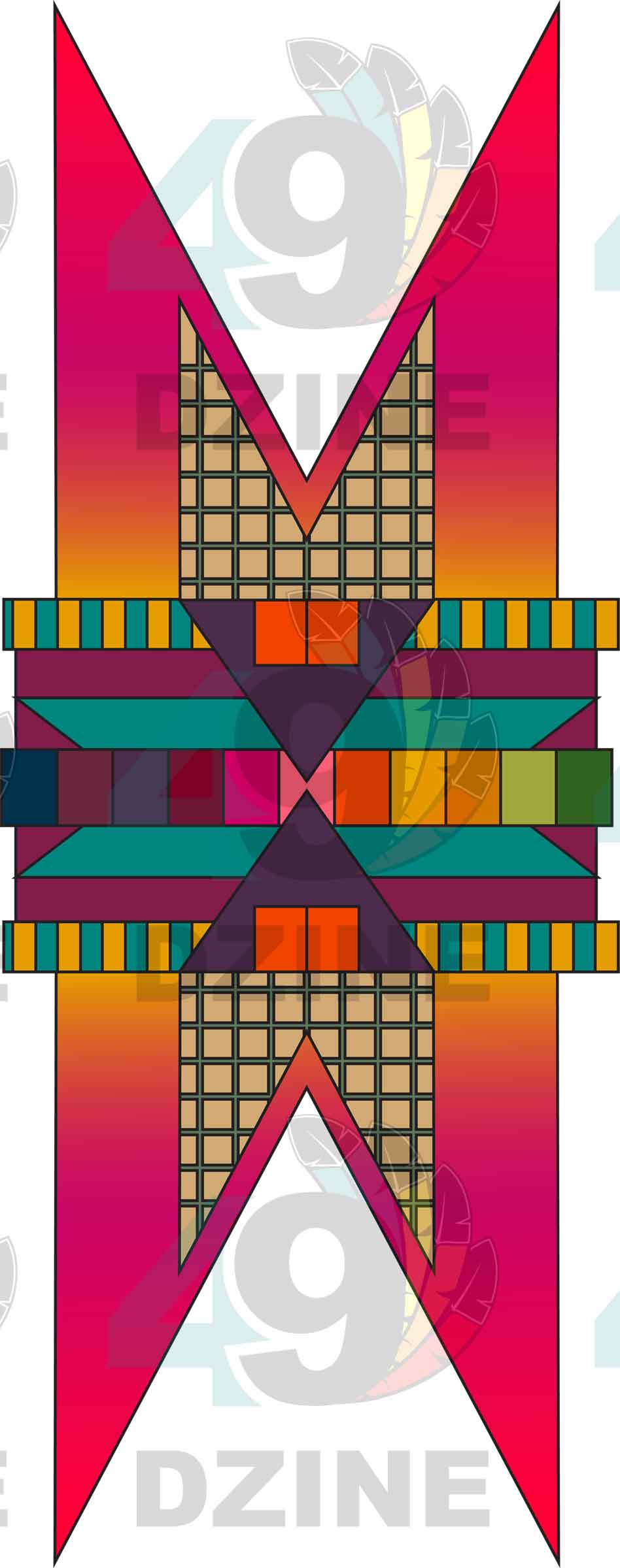 Sunset Pathways Geometric Element 8 Transfer (Various Sizes)