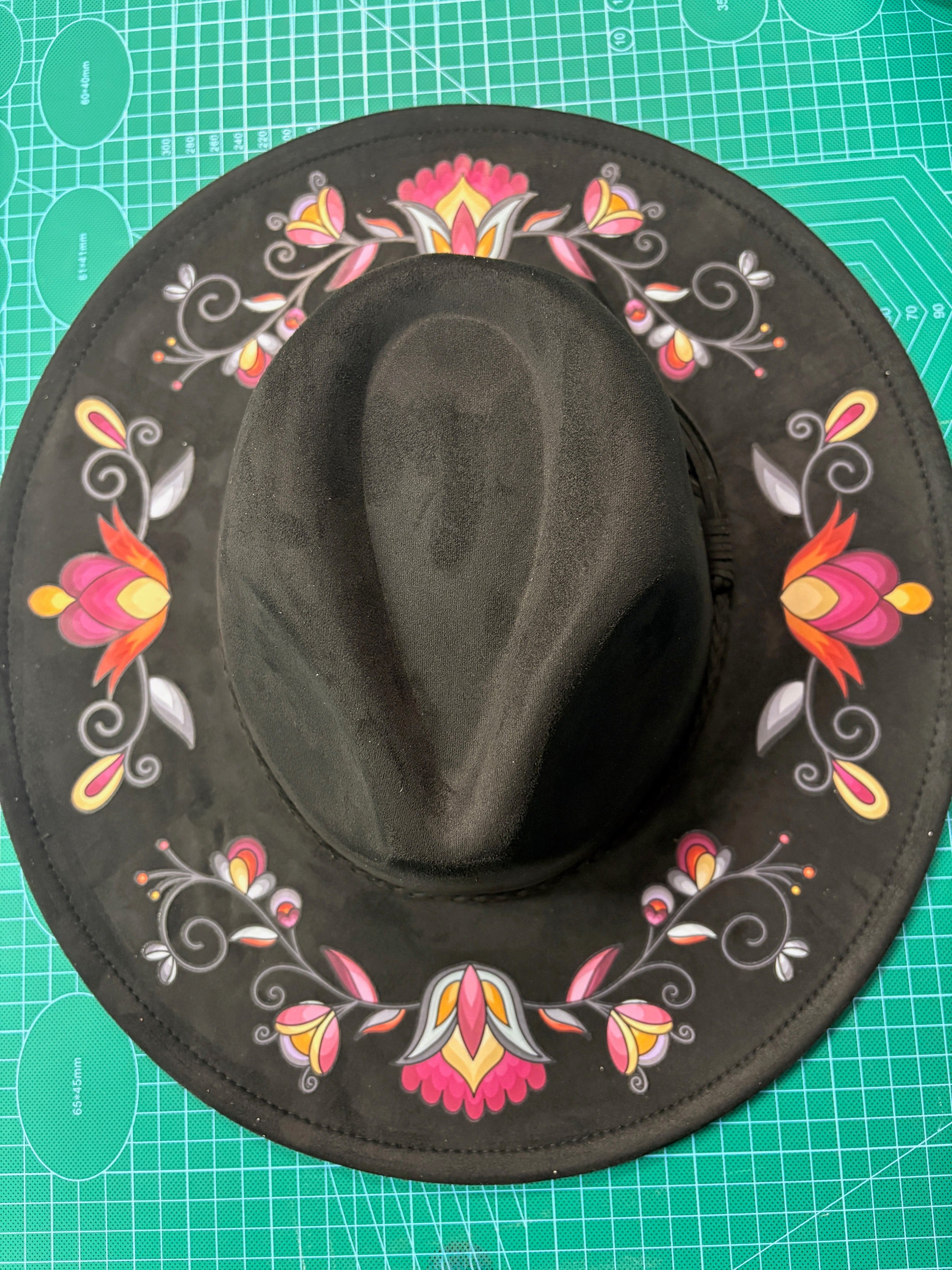 Crimson Drift Petals Fedora Hat