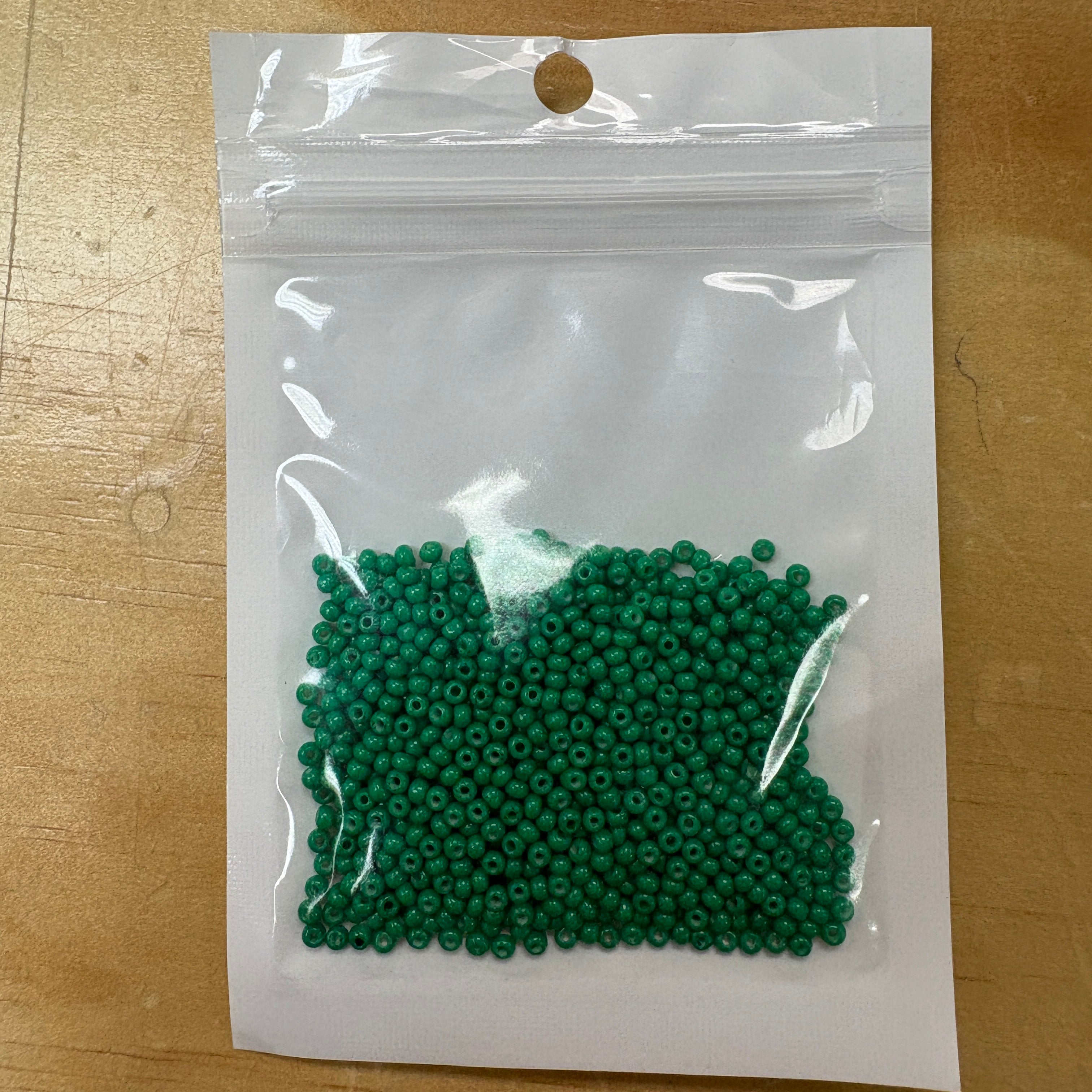 2mm Glass Seed Beads Size 12/0 - Emerald