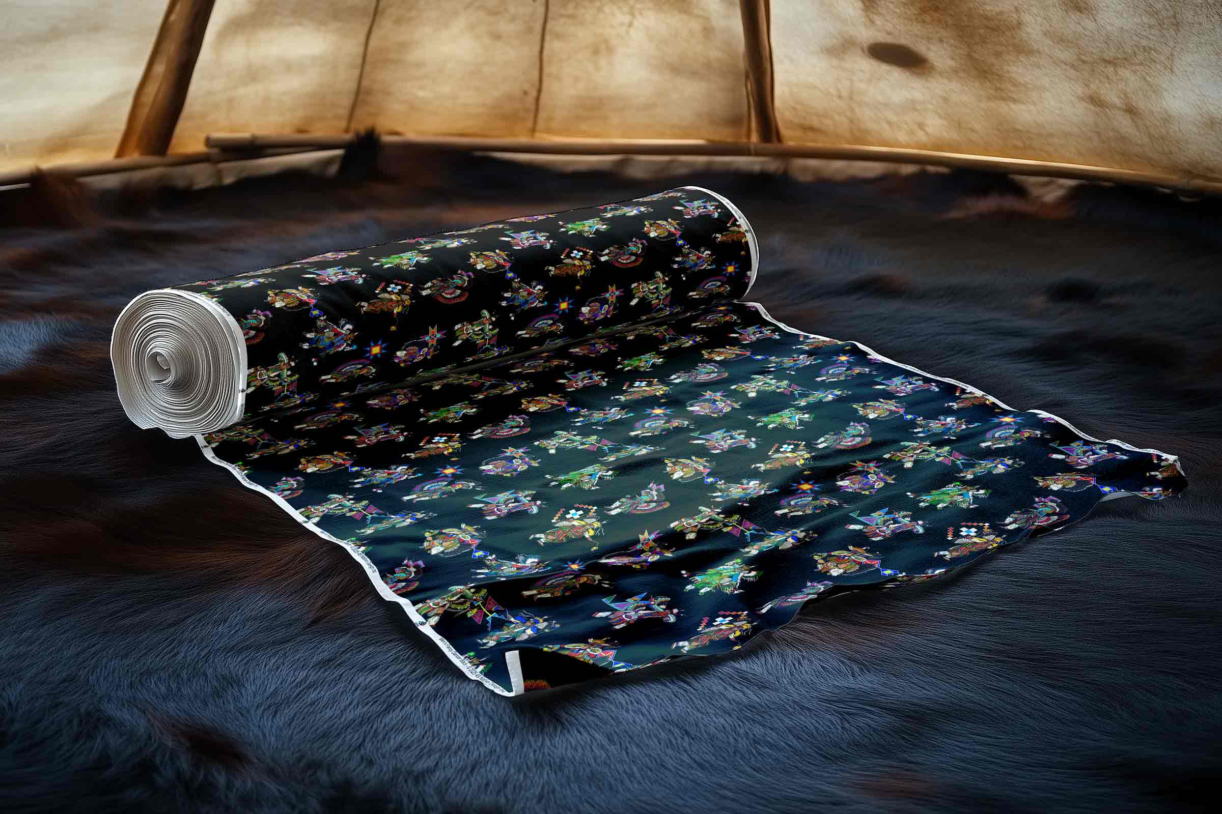 Men's Fancy Dancers Black Large Cotton Poplin