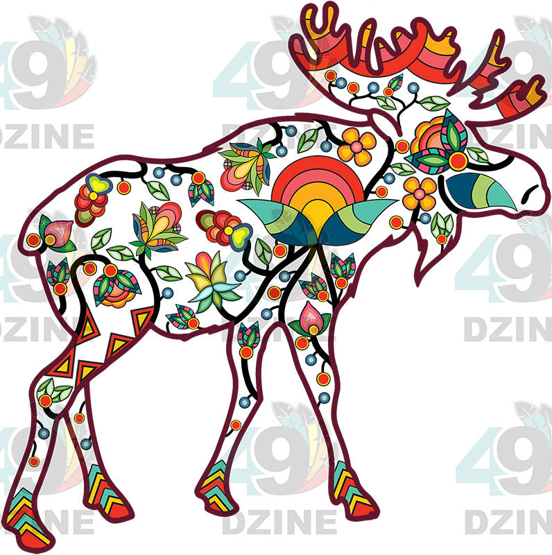 Moose Floral Motif 1-M Various Sizes