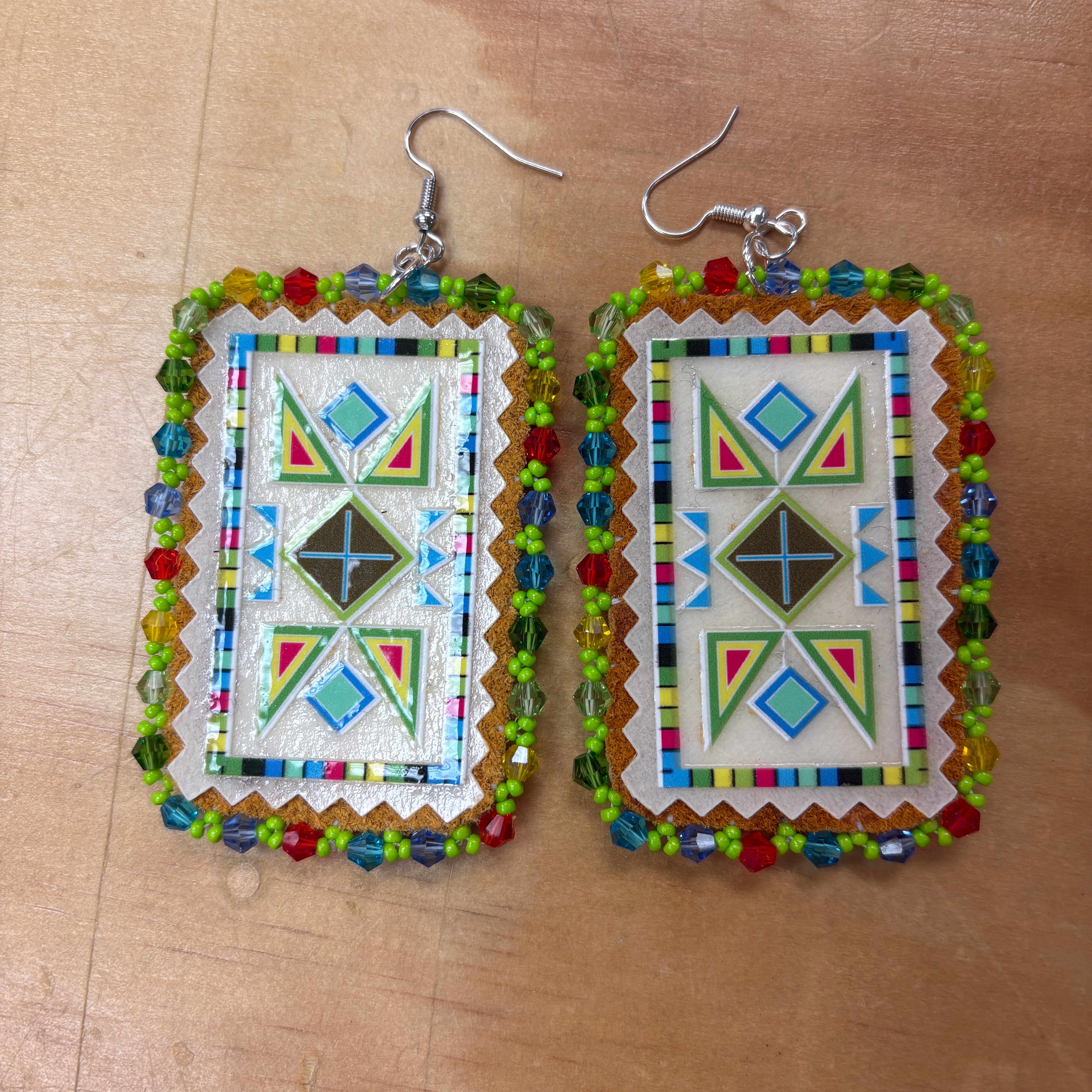 Handmade Hide Beaded Earrings