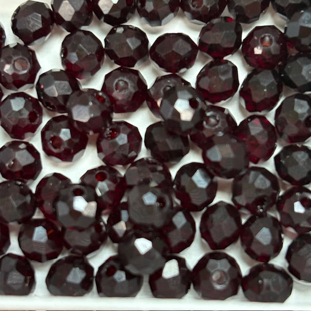 6mm Rondelle Glass Bead - Raspberry