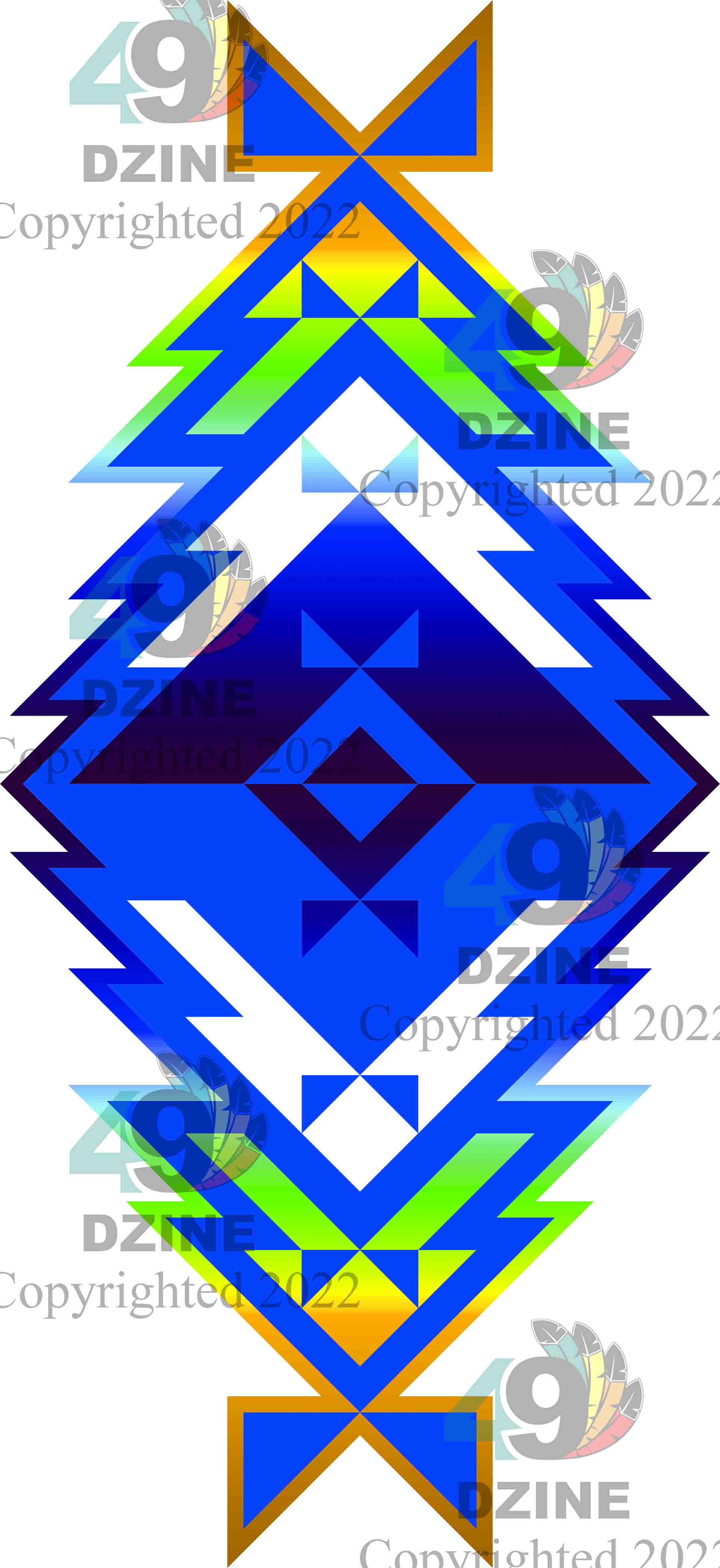 6-inch Geometric Transfer Meta Tipi Transfers 49 Dzine Meta Tipi Blue