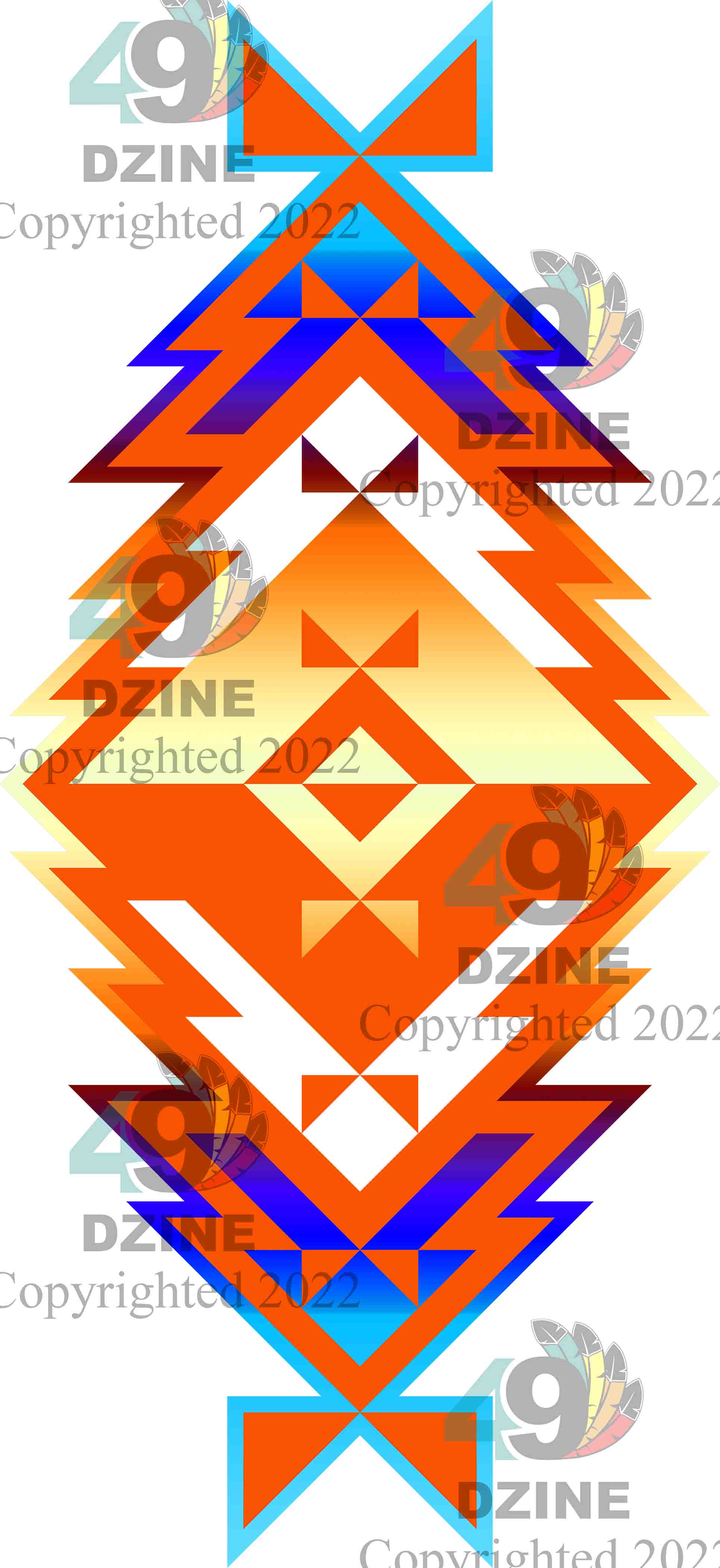 6-inch Geometric Transfer Meta Tipi Transfers 49 Dzine Meta Tipi Orange