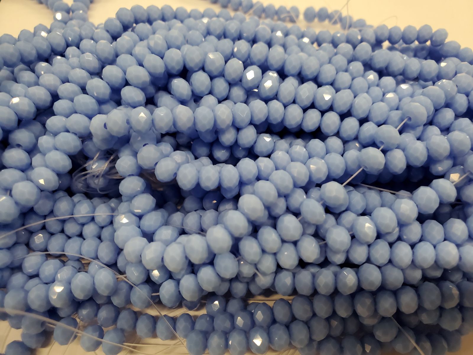 6mm Rondelle Glass Bead - Crystal Mum