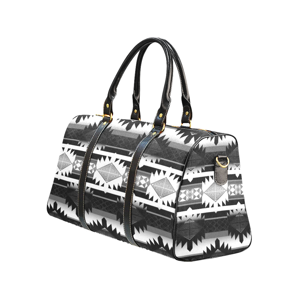 Okotoks Black and White New Waterproof Travel Bag/Large (Model 1639)