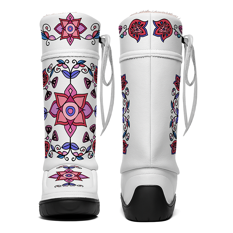 Frost Flower Circle Real Leather MocLux Tall