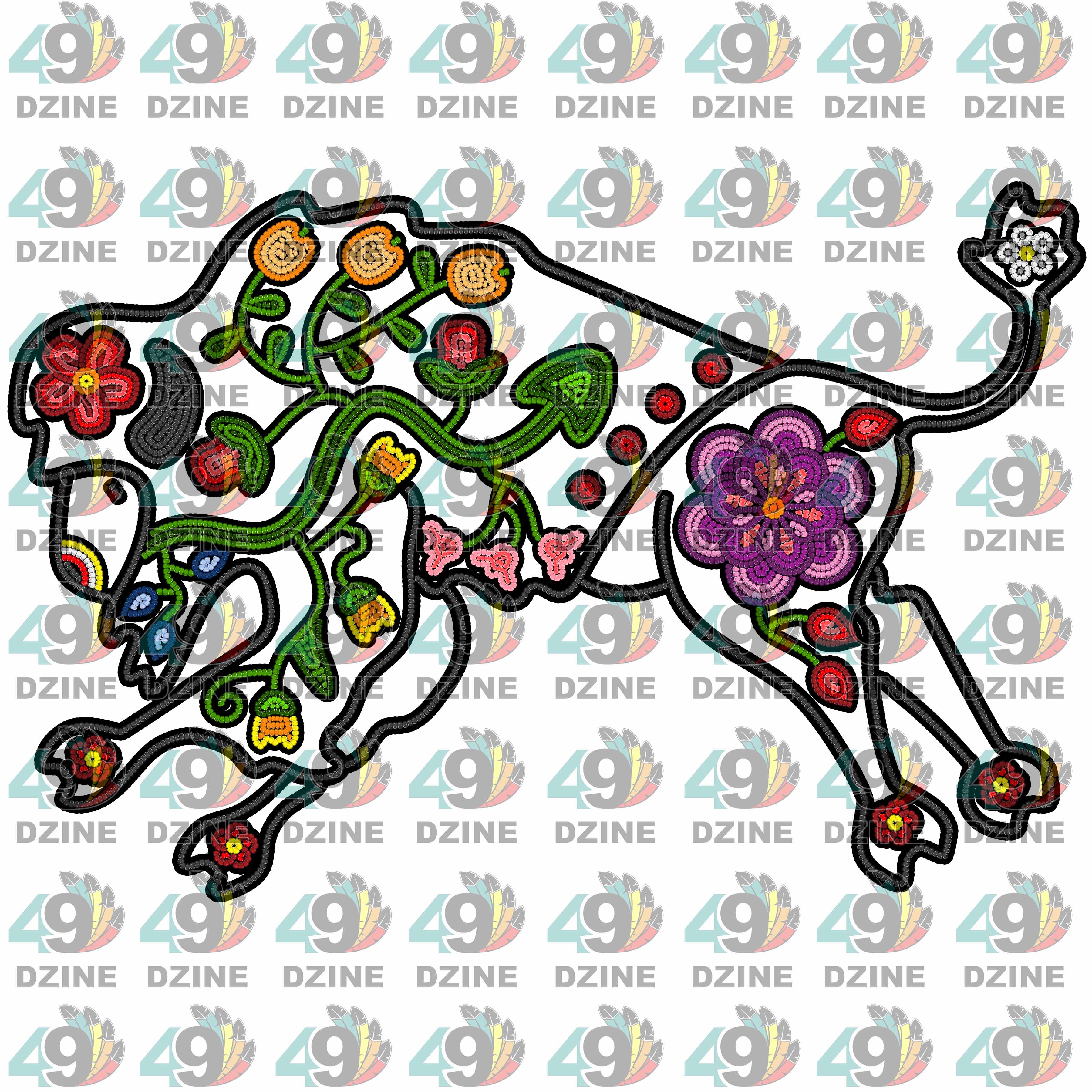 Floral Ledger Bison 01 UV Sticker