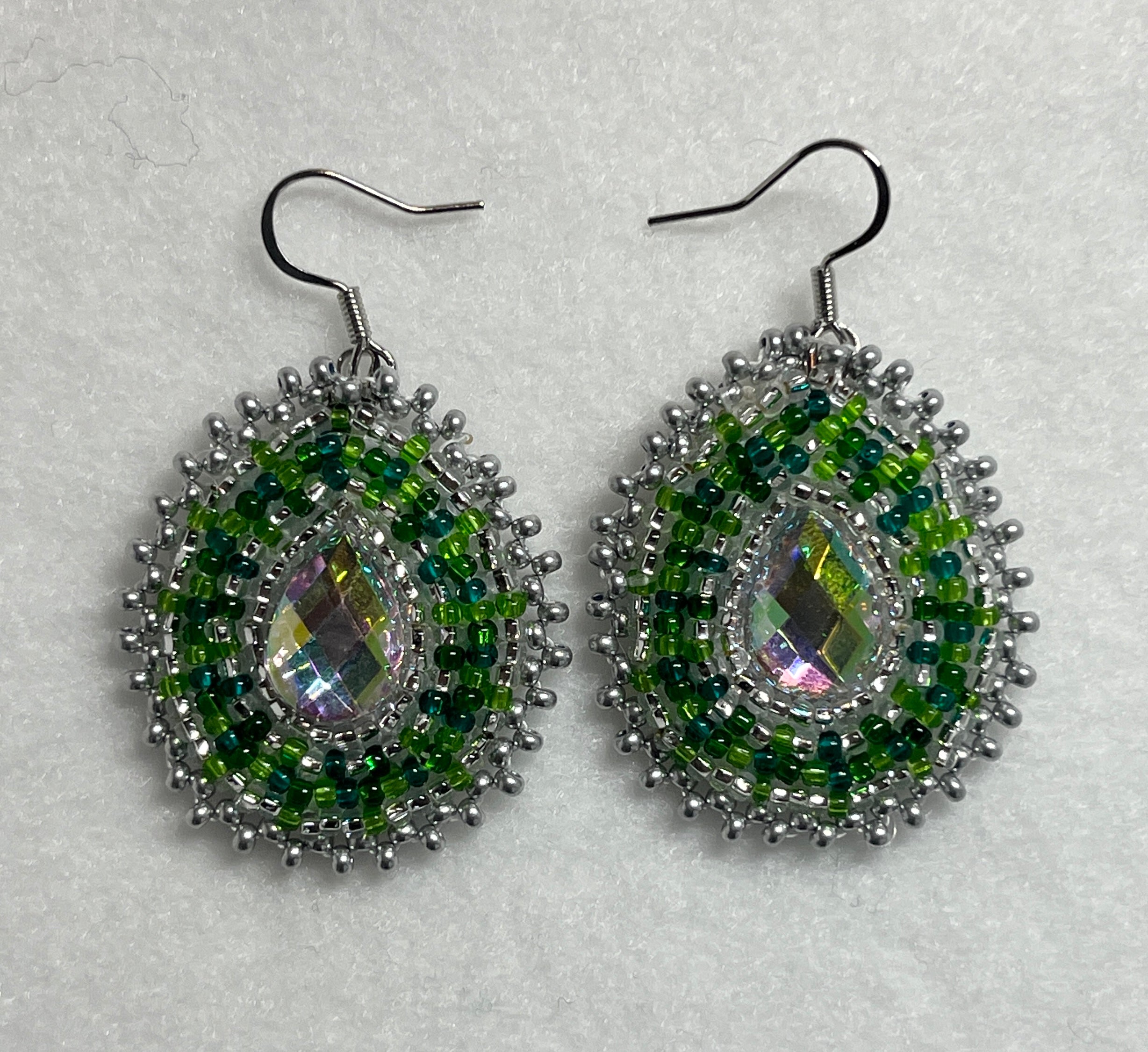 Brandon Swain Novlesky Green/Crystal Earrings