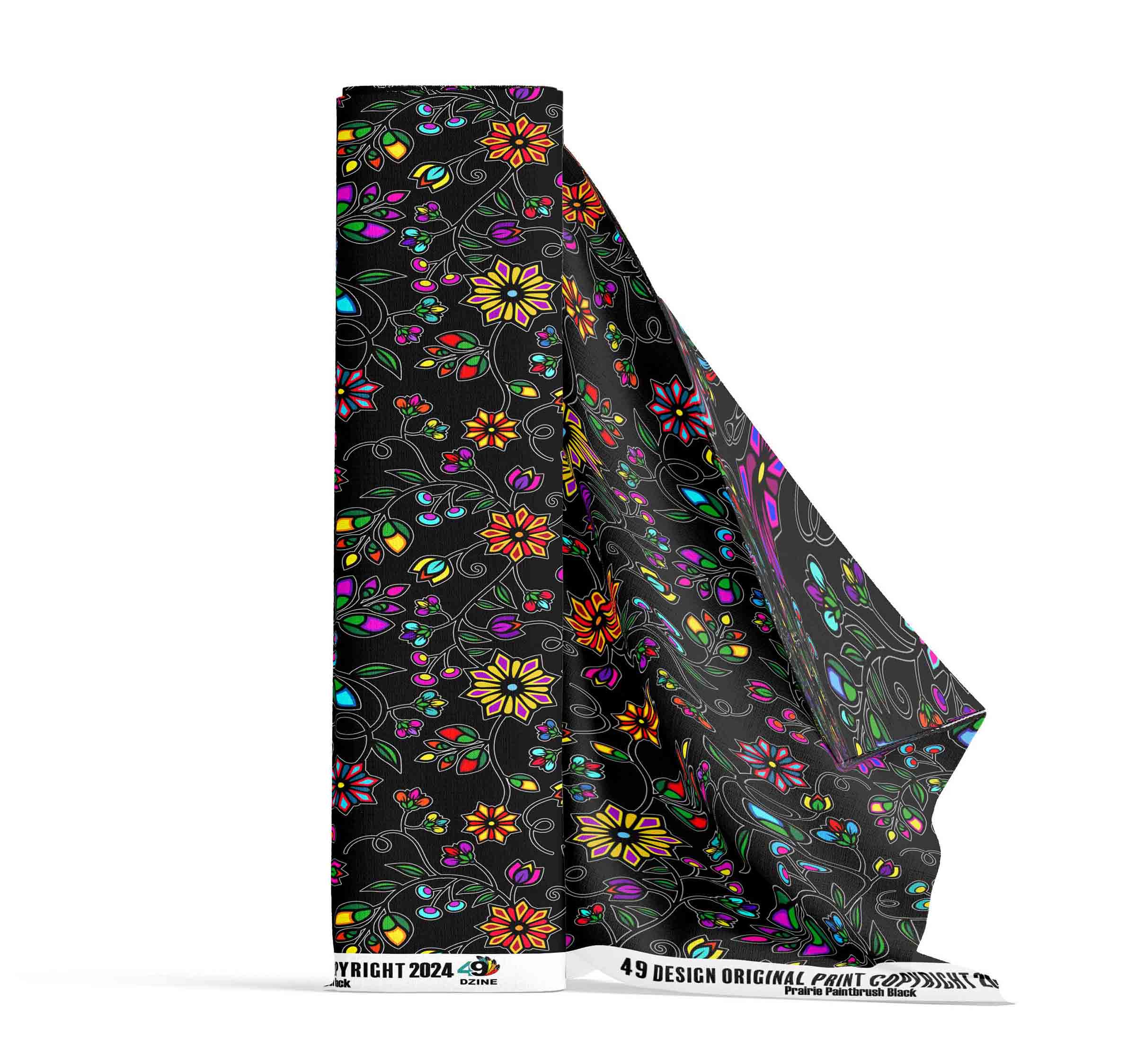 Prairie Paintbrush Black Cotton Poplin