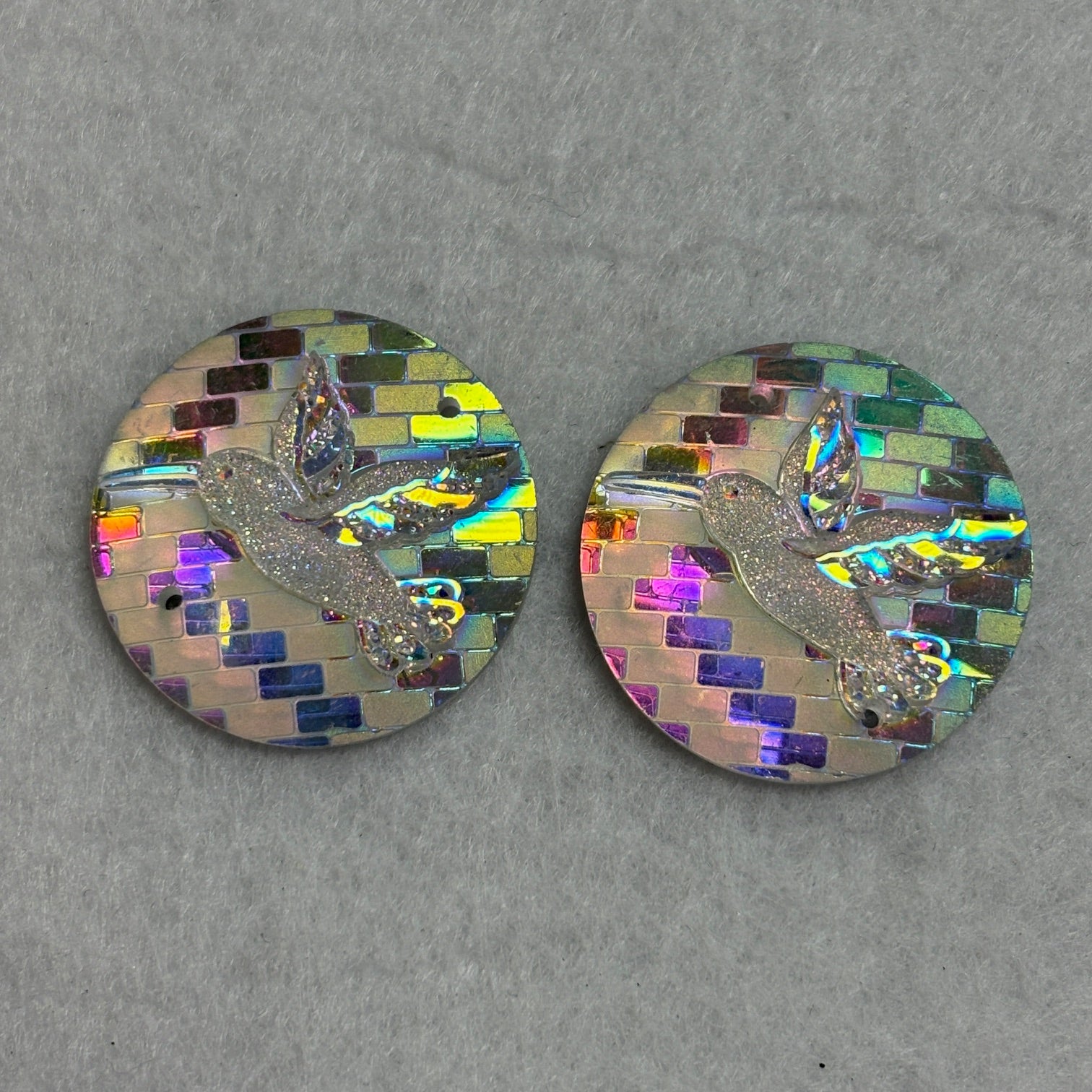 Hummingbird Cabochons Set of 2