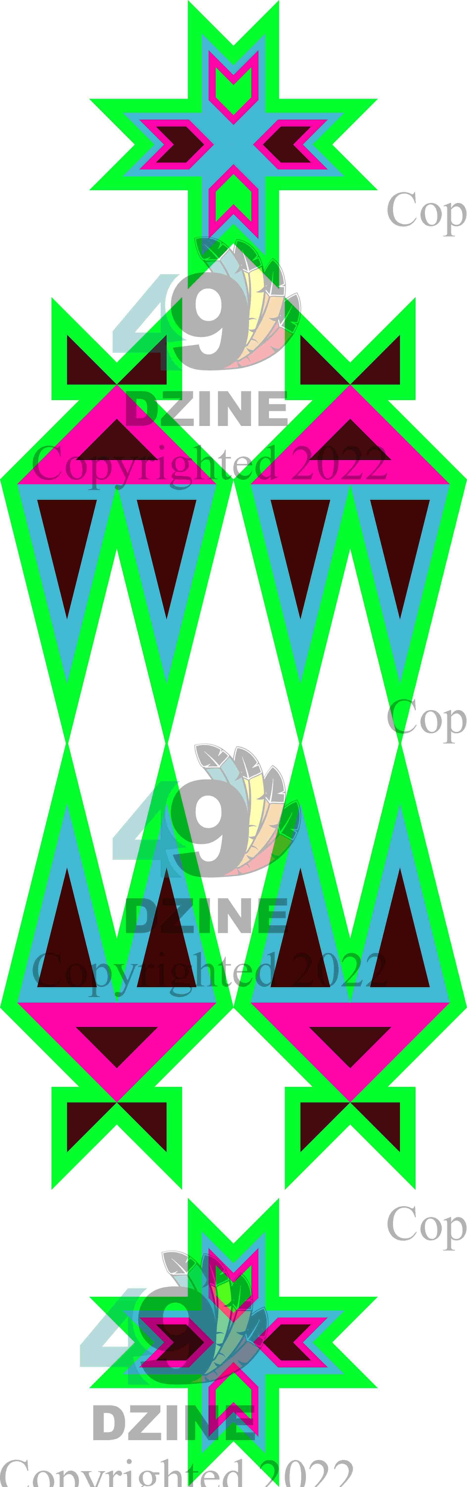 11-inch Geometric Transfer Four Directions Lodges